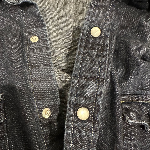 Levi's Barstow Western Indigo Denim Shirt Pearl Snap Closure - Sz L - Picture 9 of 16